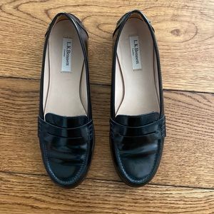 L.K. Bennet Black Patent Leather Loafers, Size 8